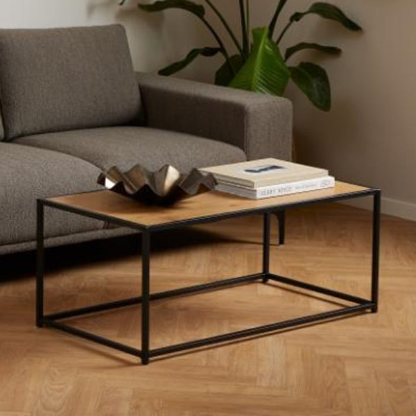Salvo Wooden Rectangular Coffee Table In Matt Wild Oak | Bed Sava