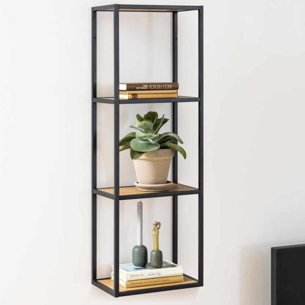 Salvo Wooden Wall Shelf With 3 Shelves In Matt Wild Oak