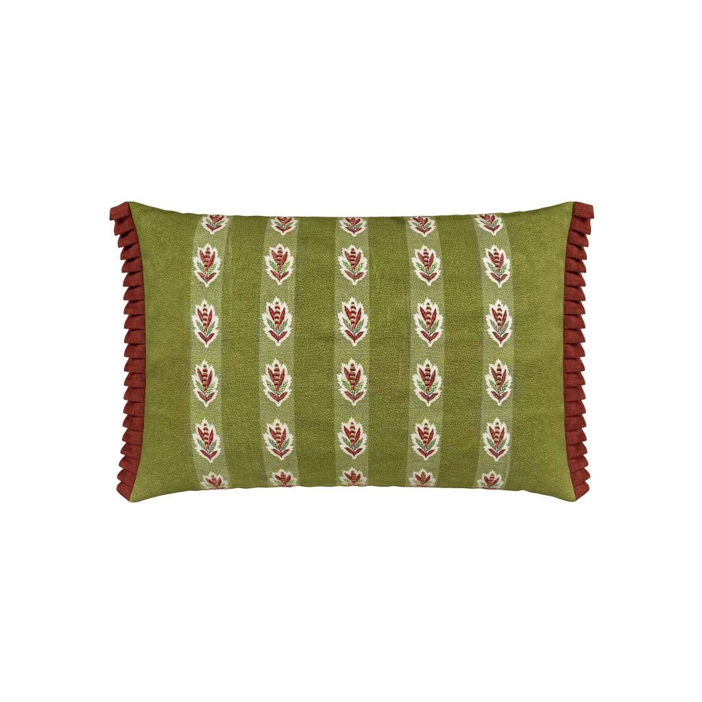 Sanderson Aril's Garden Cushion 60cm x 40cm, Olive & Mulberry