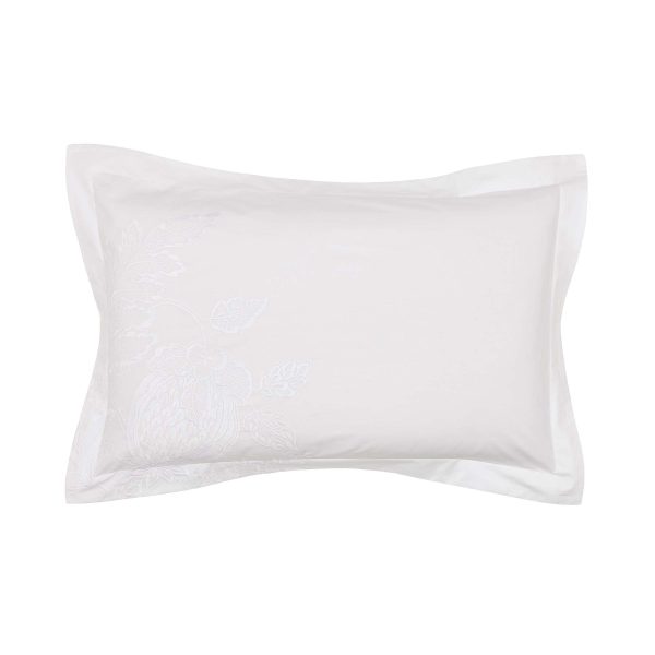 Sanderson Cantaloupe Embroidered Oxford Pillowcase Ivory | Bed Sava