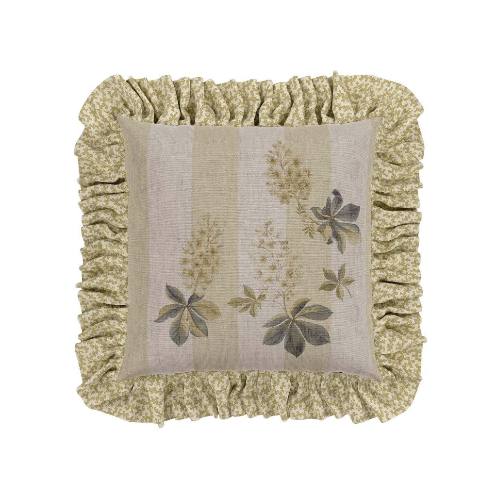 Sanderson Chestnut Tree Cushion 45cm x 45cm, Grey Blue & Sage