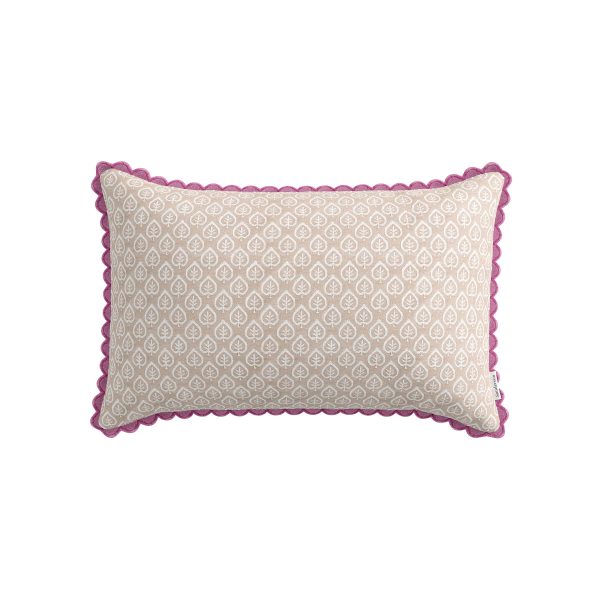 Sanderson Chinoiserie Hall Embroidered Cushion 60cm x 40cm Peach | Bed Sava