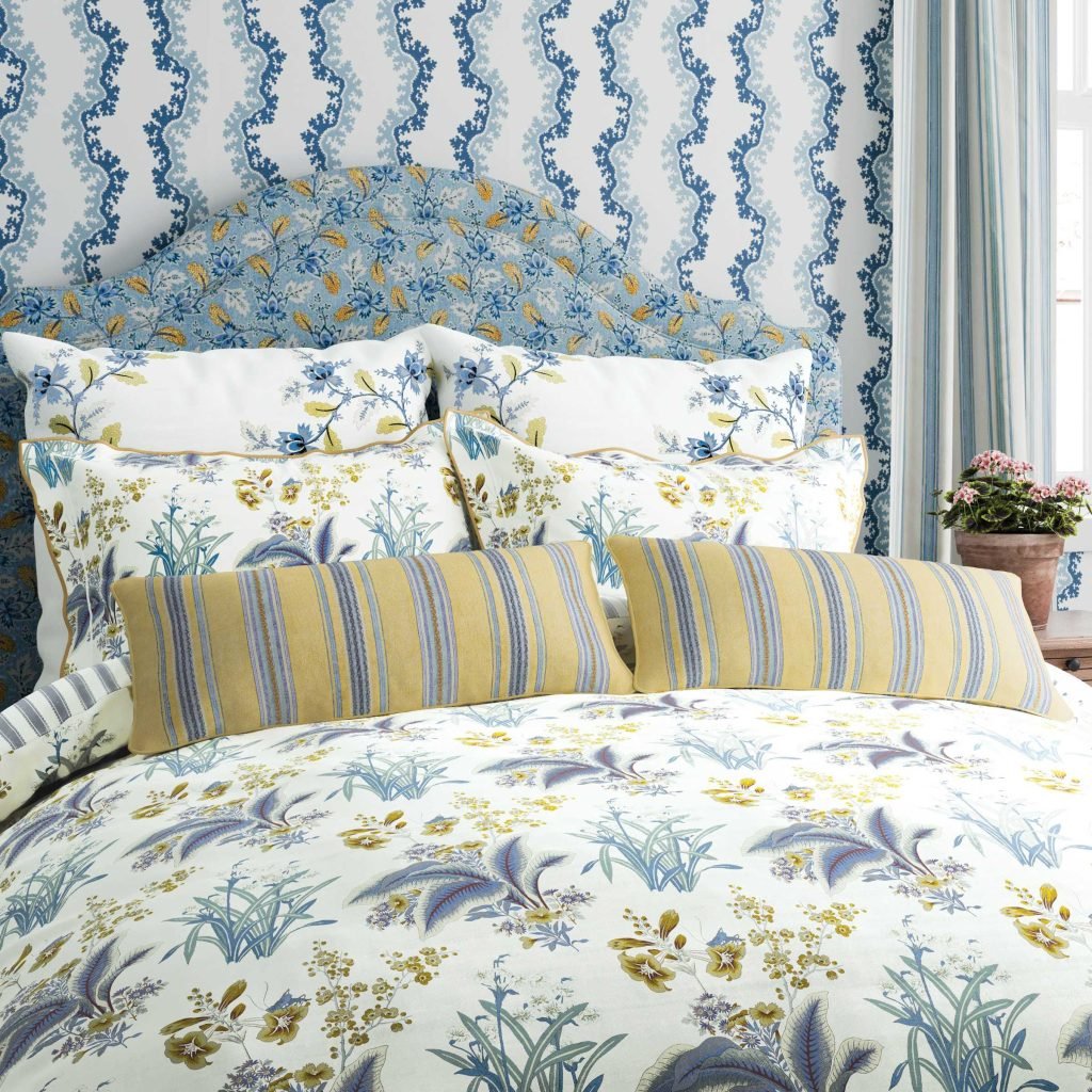 Sanderson Enys Garden Double Duvet Cover Set, Indigo & Primrose