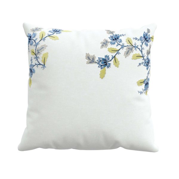 Sanderson Enys Garden Pair of Square Pillowcases Indigo  Primrose | Bed Sava