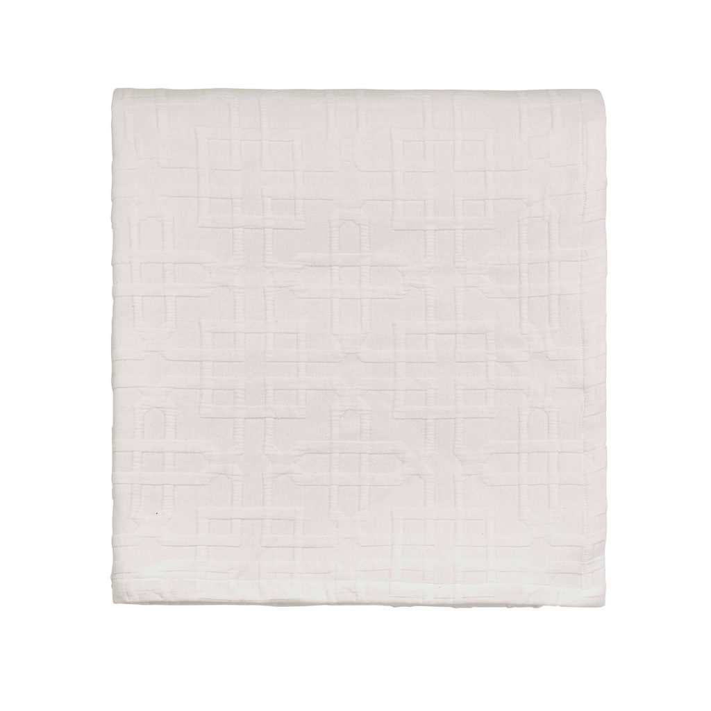 Sanderson Hampton Trellis Throw, White