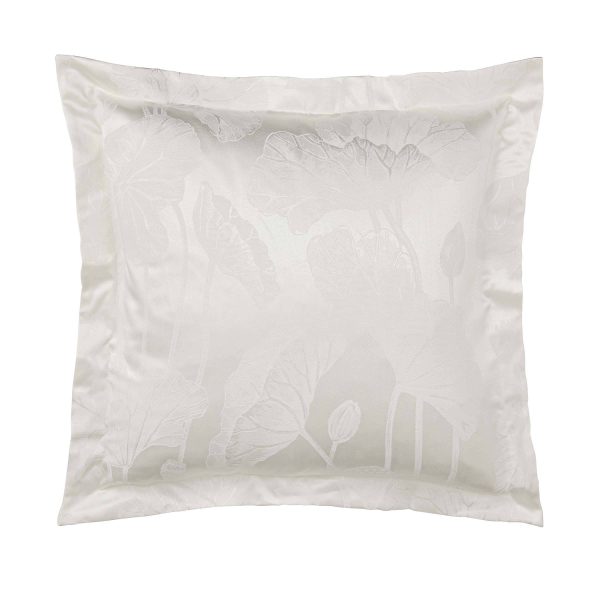 Sanderson Lotus Leaf Square Pillowcase Ivory | Bed Sava