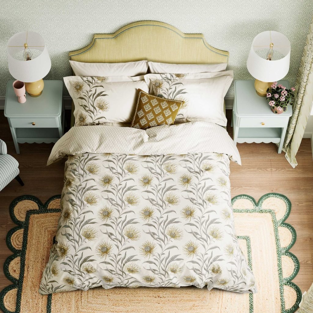 Sanderson x National Trust Catherinae Single Duvet Cover Set, Hay