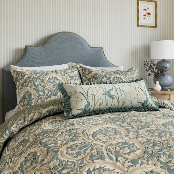 Sanderson x National Trust Tilia Lime Kingsize Duvet Cover Set Soft Teal | Bed Sava