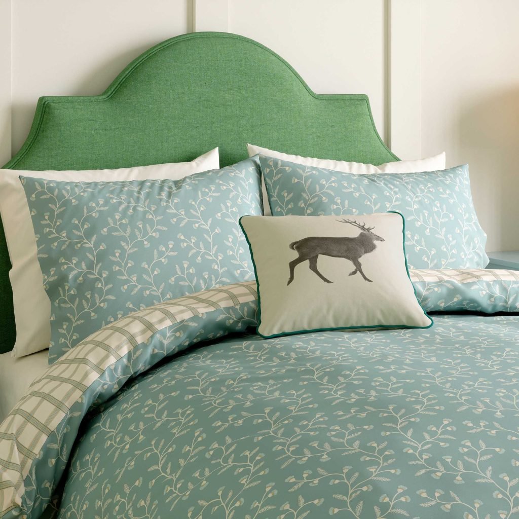 Sanderson Everly Double Duvet Cover Set, Duck Egg