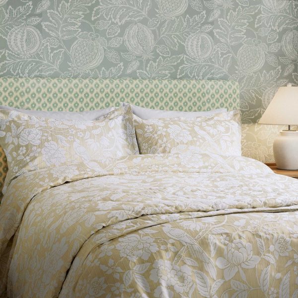 Sanderson Pyramus Double Duvet Cover Set Gold | Bed Sava