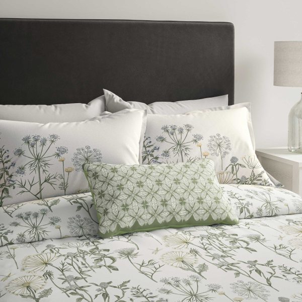 Sanderson Wild Angelica Double Duvet Cover Set Silver  Spring Leaf | Bed Sava