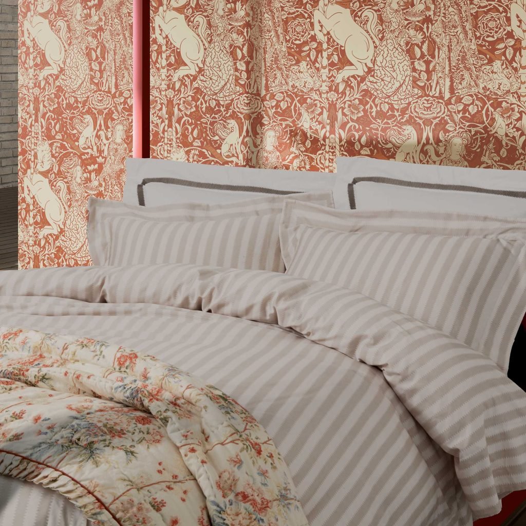 Sanderson Giles Deacon Regency Aperigon Kingsize Duvet Cover Set, Alabaster