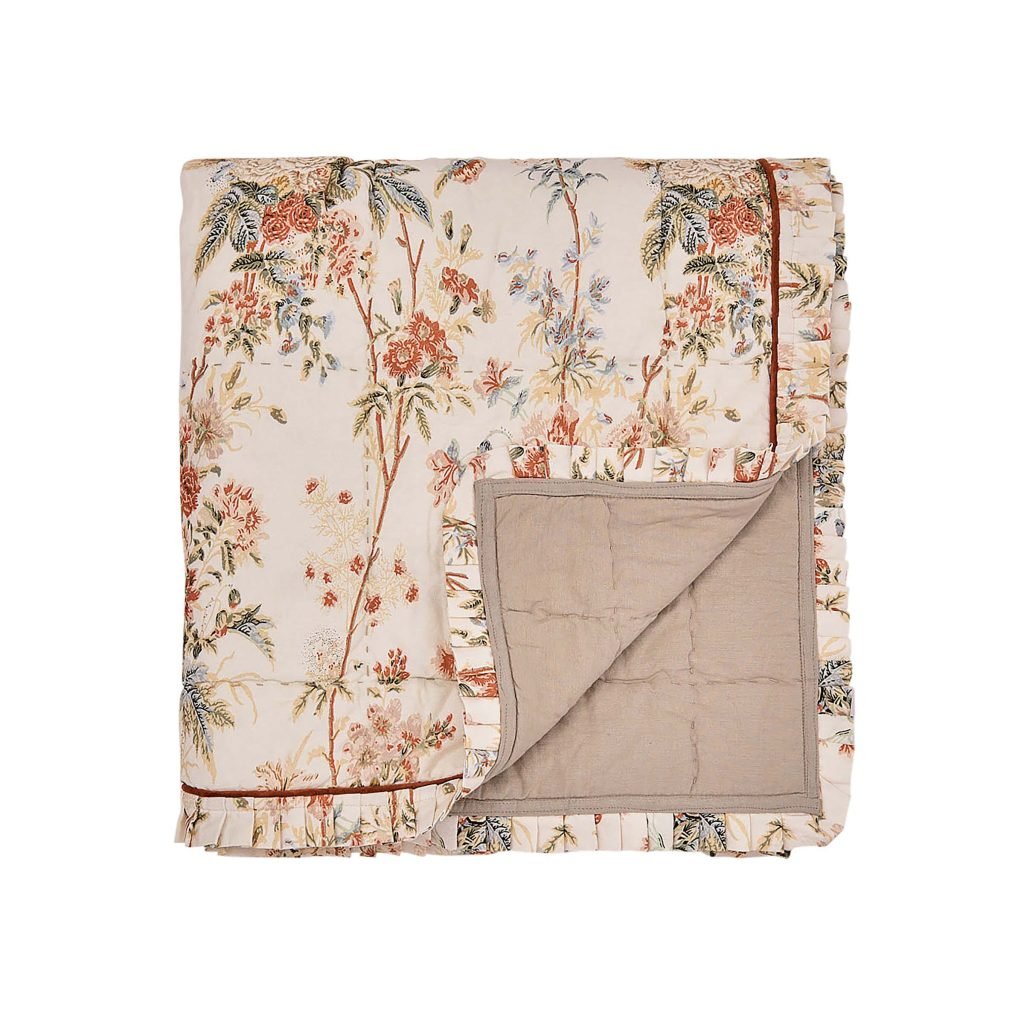 Sanderson Giles Deacon Lakeland Paradis Quilted Throw, Carmine