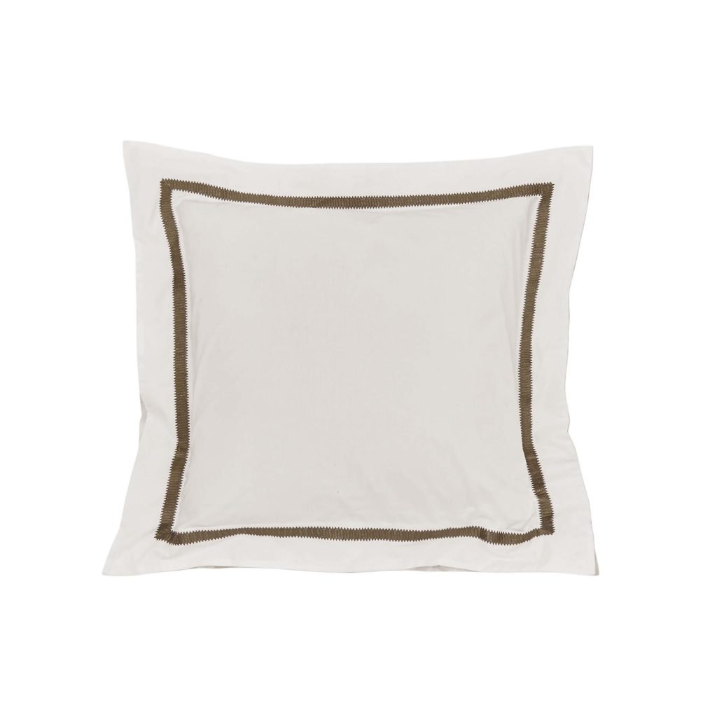 Sanderson Giles Deacon Regency Aperigon Pair of Square Pillowcases, Alabaster