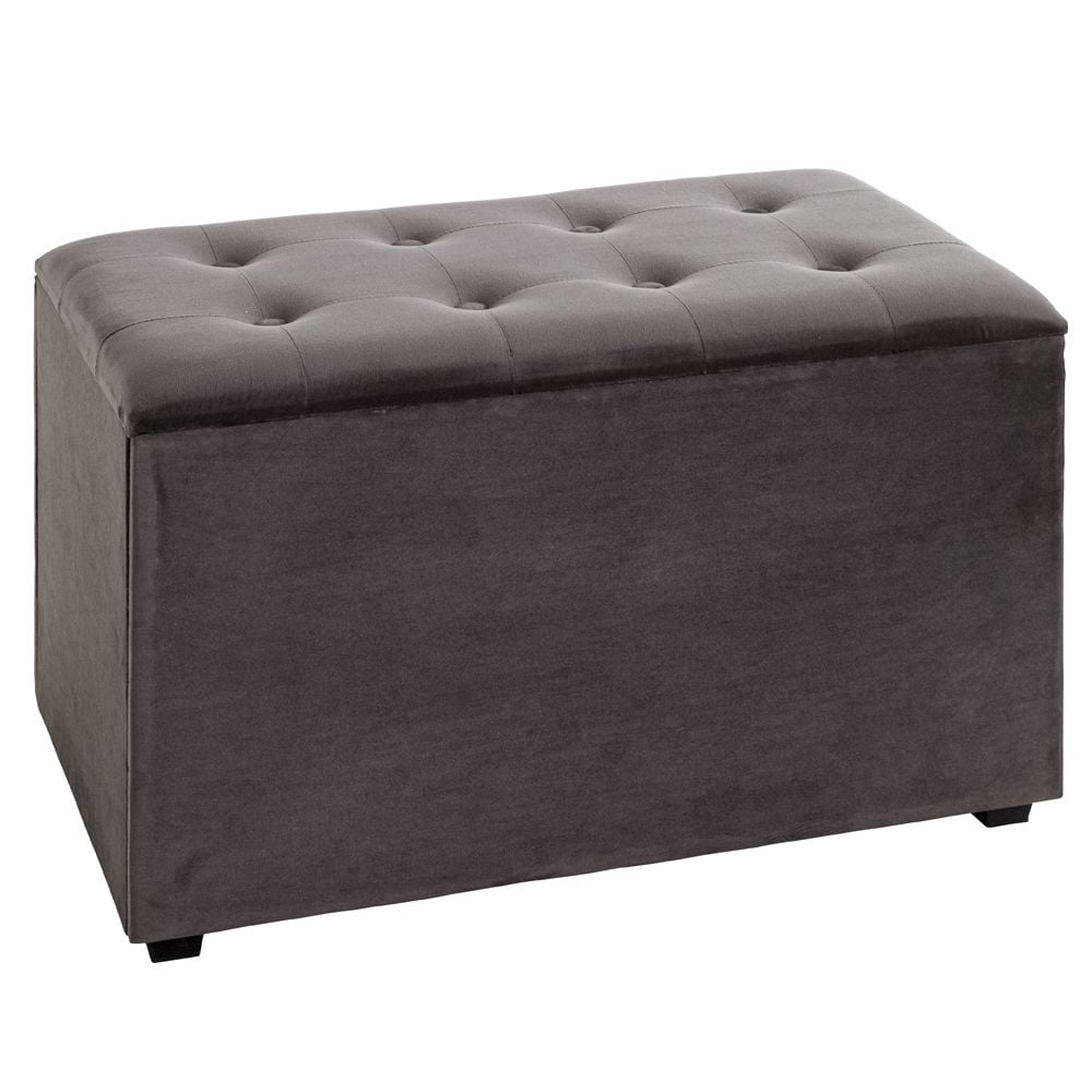 Sandpoint Fabric Storage Ottoman In Anthracite