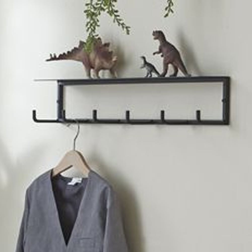 Sandy Steel Coat Rack With 6 Hooks In Black
