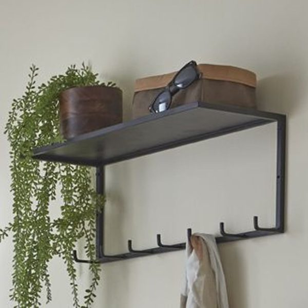 Sandy Steel Coat Rack With 7 Hooks In Black | Bed Sava