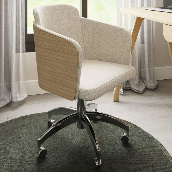 Sanford Fabric Home And Office Chair With Chrome Base In Oak | Bed Sava