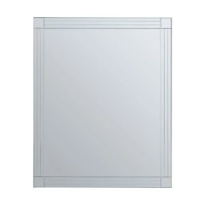 Sanford Square Wall Mirror With Linear Detail | Bed Sava