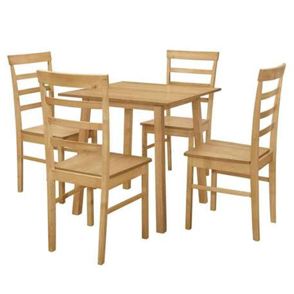 Sanford Wooden Square Dining Table With 4 Chairs In Oak