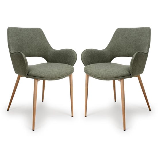 Sanremo Sage Fabric Dining Chairs In Pair