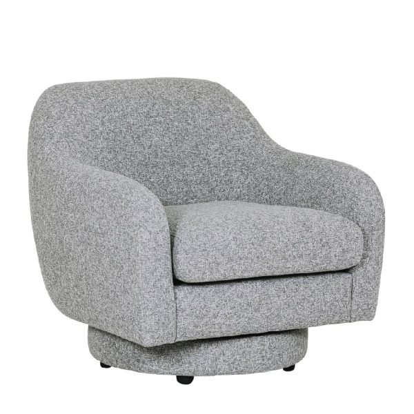 Santiago Fabric Swivel Accent Chair In Grey | Bed Sava