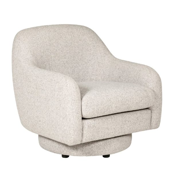 Santiago Fabric Swivel Accent Chair In Natural | Bed Sava
