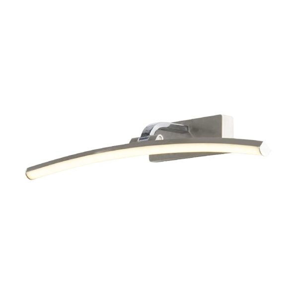 Santorini LED Picture Light Large In Satin Silver And Chrome | Bed Sava
