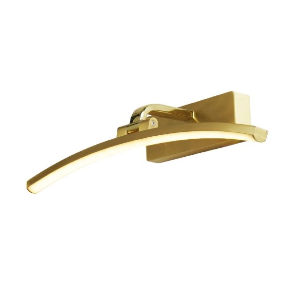 Santorini LED Picture Light Small In Satin Brass And Brushed | Bed Sava
