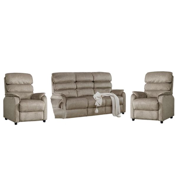 Sanur Fabric 3+1+1 Seater Sofa Set In Taupe | Bed Sava