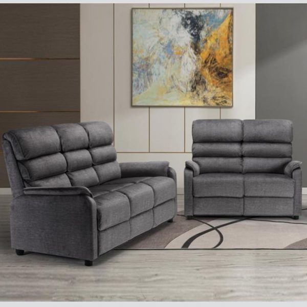 Sanur Fabric 3+2 Seater Sofa Set In Grey | Bed Sava