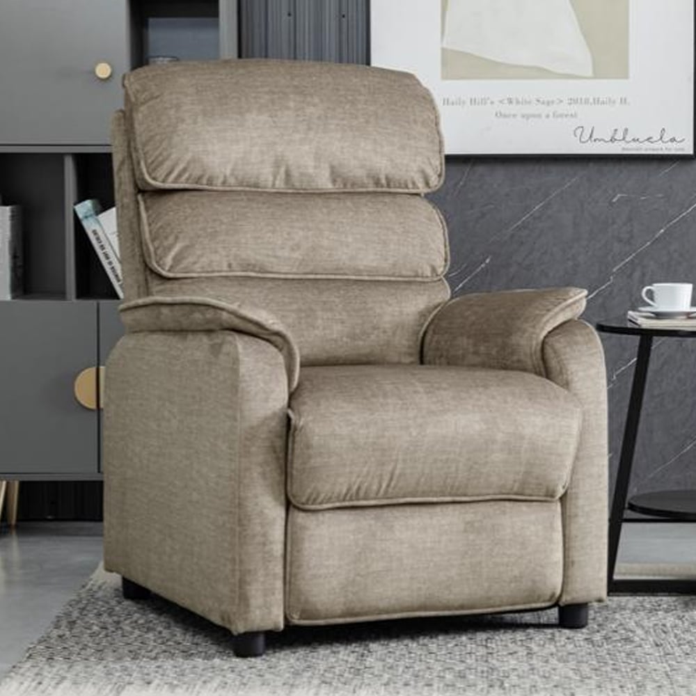 Sanur Fabric 1 Seater Sofa In Taupe