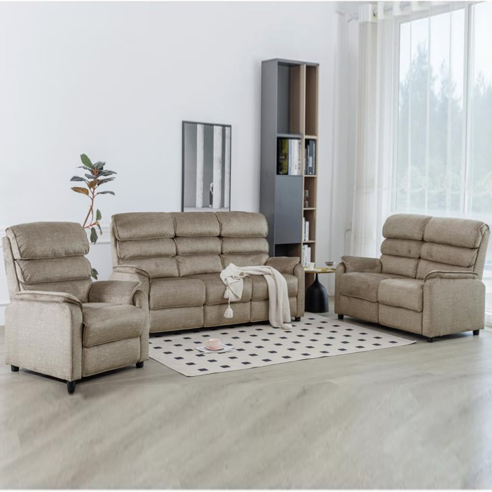 Sanur Fabric Sofa Suite In Taupe