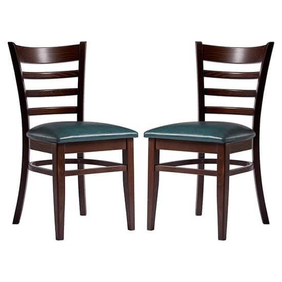 Sarnia Lascari Vintage Teal Faux Leather Dining Chairs In Pair