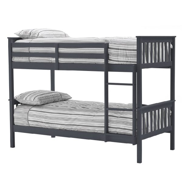 Sarnia Wooden Children Bunk Bed In Grey | Bed Sava