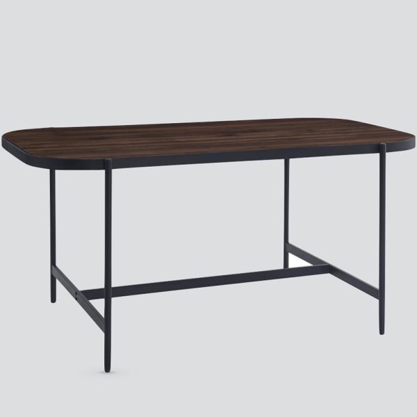 Sarnia Wooden Rectangular Dining Table In Walnut | Bed Sava