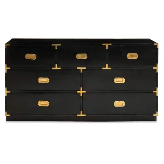 Sartor Wooden Chest Of 7 Drawers In Black And Gold