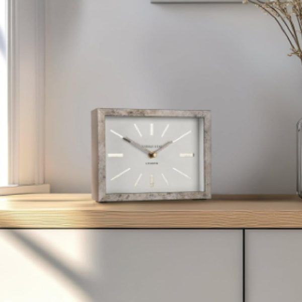 Saskatoon Wooden Mantel Clock In Pewter | Bed Sava