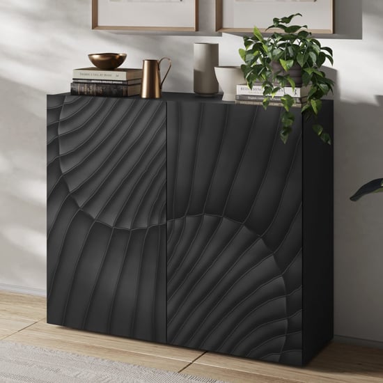 Sassari Wooden Sideboard With 2 Doors In Anthracite