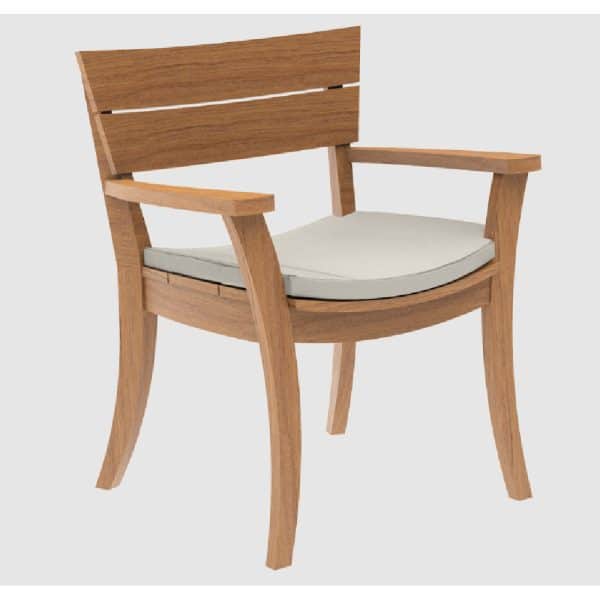 Sauchie Wooden Garden Armchair With Cushion In Natural | Bed Sava