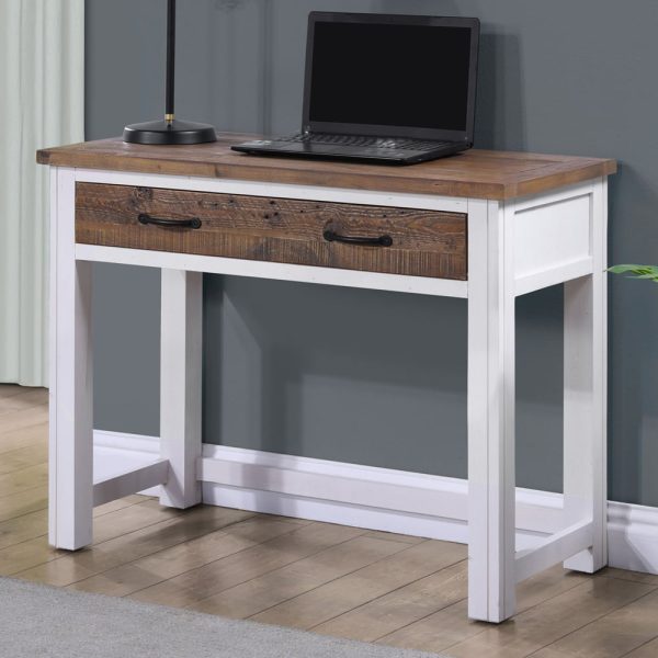 Savona Wooden Laptop Desk In White And Oak | Bed Sava