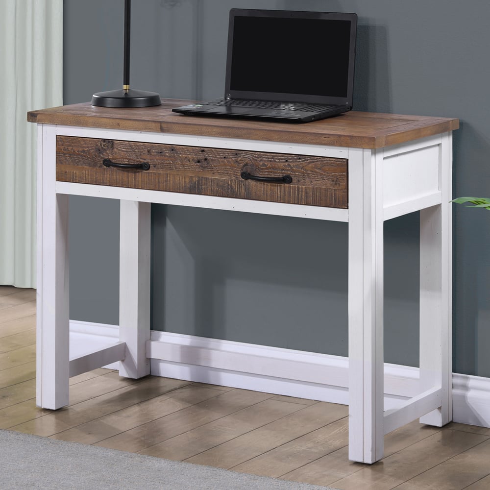 Savona Wooden Laptop Desk In White And Oak