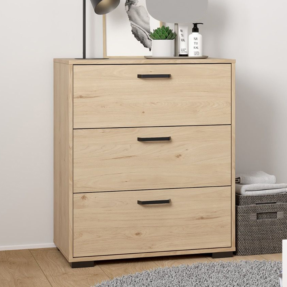 Sayreville Wooden Chest Of 3 Drawers In Jackson Hickory