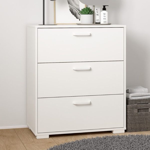 Sayreville Wooden Chest Of 3 Drawers In White | Bed Sava