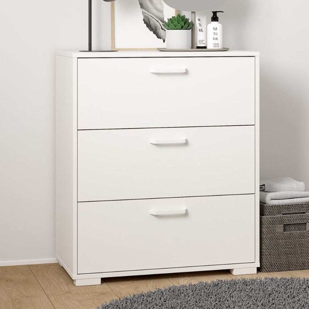 Sayreville Wooden Chest Of 3 Drawers In White