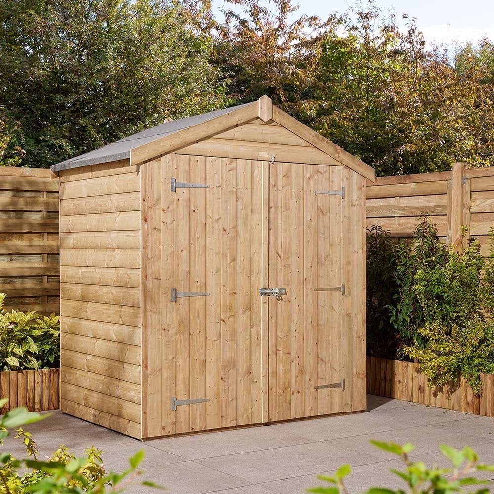 Schijndel Small Wooden Garden Apex Shed With 2 Doors In Natural