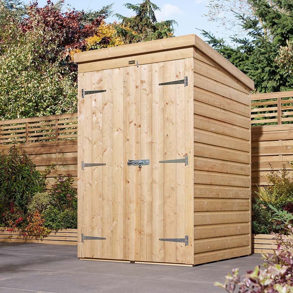 Schijndel Wooden Garden Pent Shed With 2 Doors In Natural