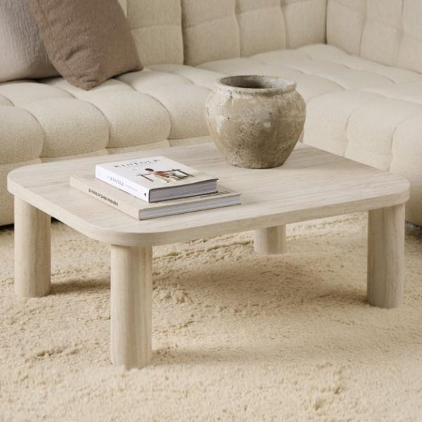 Schijndel Wooden Rectangular Coffee Table In Travertine | Bed Sava