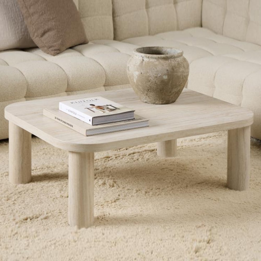 Schijndel Wooden Rectangular Coffee Table In Travertine