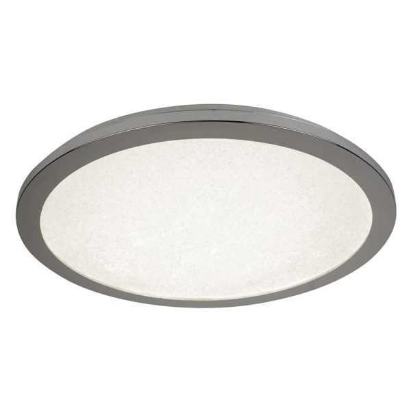 Scilly LED Flush Light Large In Chrome And Crystal Sand | Bed Sava